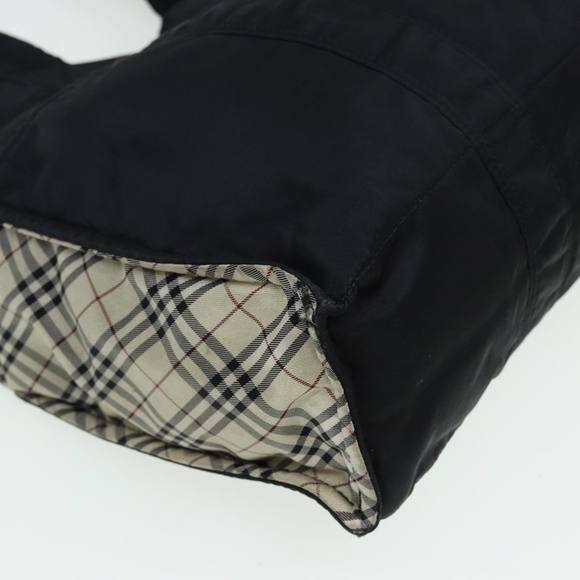 BURBERRY Nova Check Blue Label Hand Bag Nylon Black Beige Auth hk1390 - Picture 9 of 16